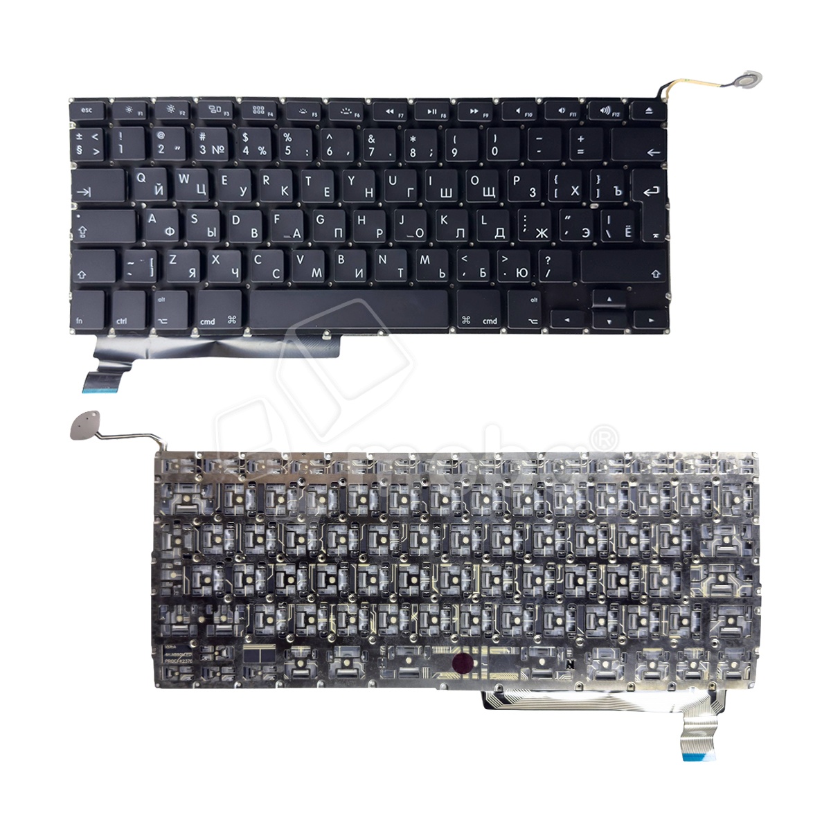 Клавиатура для ноутбука MacBook Pro 15" A1286 (2010-2011, Г-образный Enter RU) Черный