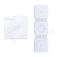 Беспроводное зарядное устройство 3 в 1 (для смартфона + гарнитуры + iWatch, MagSafe) Белый