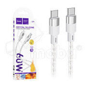 Кабель Type-C - Type-C Hoco X99 (3A, 60W, PD, прозрачный силикон, термостойкий) Серый