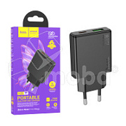 Сетевое зарядное устройство USB/Type-C Hoco N38 (20W, QC3.0, PD, 2 порта) Черный