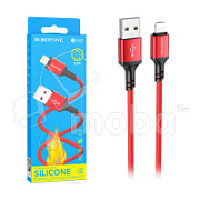 Кабель USB - Lightning (для iPhone) Borofone BX83 (2.4A, силикон, термостойкий) Красный