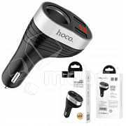 Автомобильное зарядное устройство USB Hoco Z29 (15.5W, 2USB+12V розетка, LED дисплей) Черный