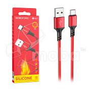 Кабель USB - Type-C Borofone BX83 (3A, силикон, термостойкий) Красный