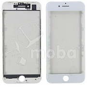 Стекло для переклейки iPhone 8/SE (2020)/SE (2022) с OCA пленкой + рамка Белый - OR (Mitsubishi)